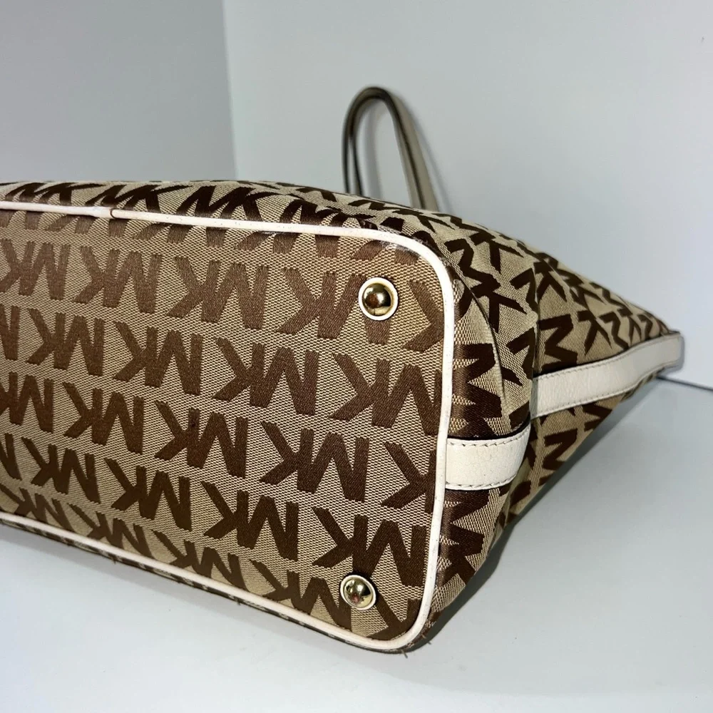 Michael‎ Kors Signature Jet Set Canvas Tote Shoulder Bag  Brown